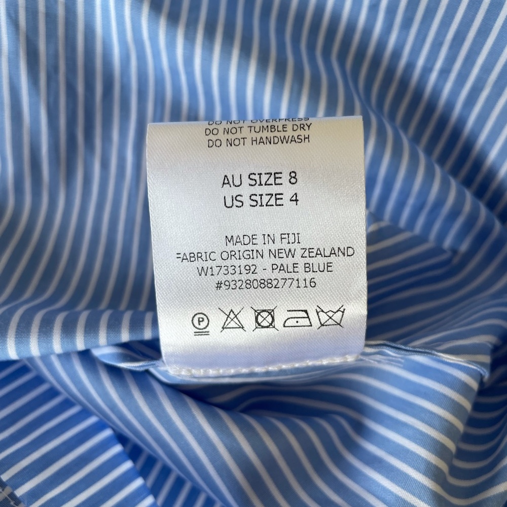 Scanlan Theodore size 8 blue and white striped shirt - Picture 7 of 7